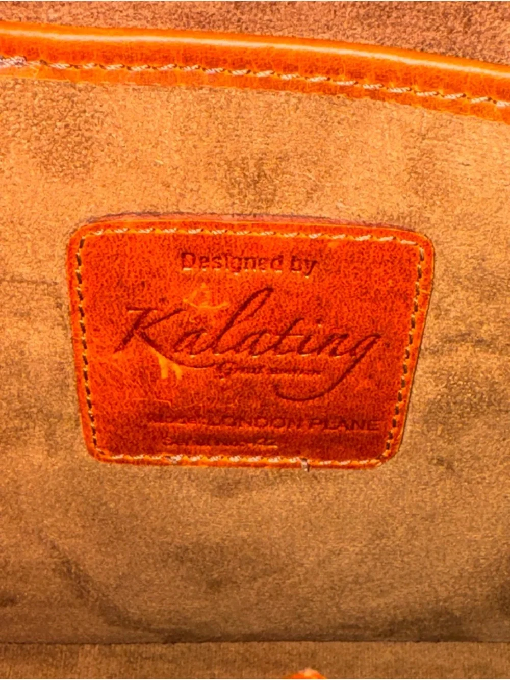Kalating London Plane Leather Briefcase Burnt Orange Satchel Bag with pockets